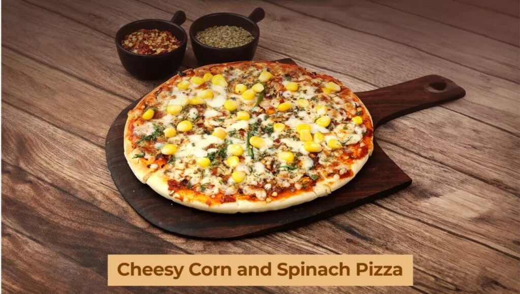 cheesy corn and spinach pizza zoom cheesy corn and spinach pizza zoom
